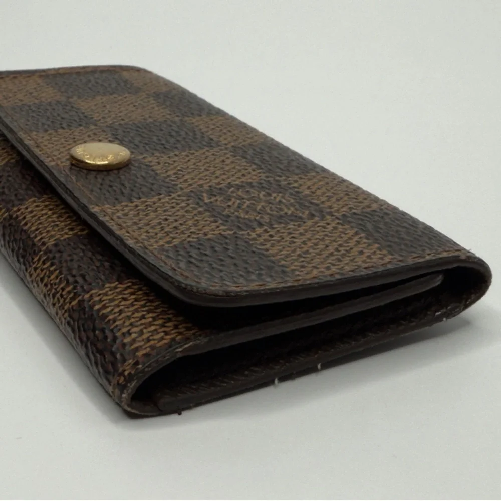 Vintage Louis Vuitton Damier Brown Ebene 4 Key Holder/Wallet, Unisex